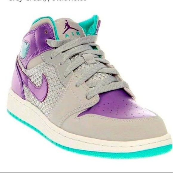 Nike Air Jordan 1 Phat Wolf Gray Ultraviolet Sneakers 6Y - Picture 12 of 12